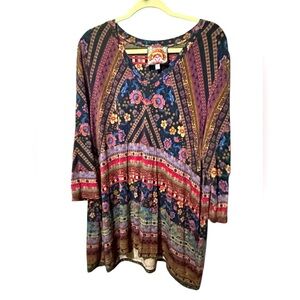 Johnny Was Multicolor Bohemian Women's Top size 1X